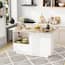 White/Oak Wood 59.1 in. W Kitchen Island Dining Ta - rated 3.6333 stars from 30 reviews