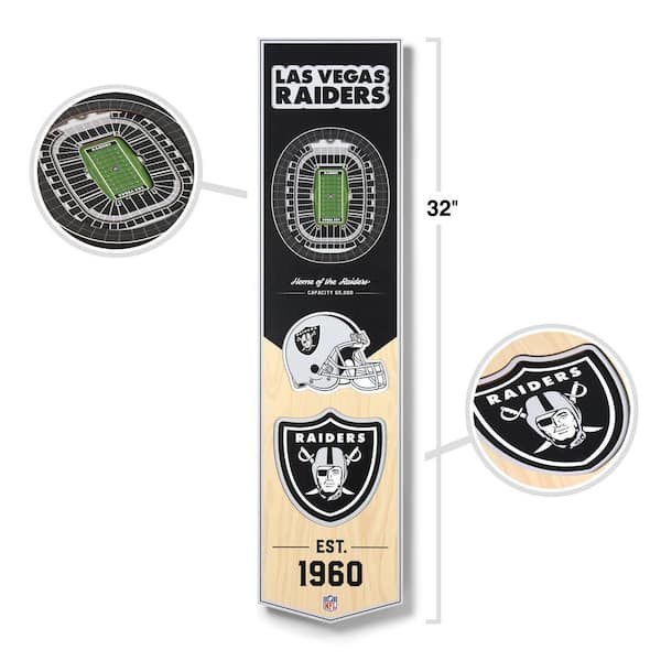 NFL Las Vegas Raiders 3D Stadium 8 x 32 Banner-Allegiant Stadium Decorative Word Sign