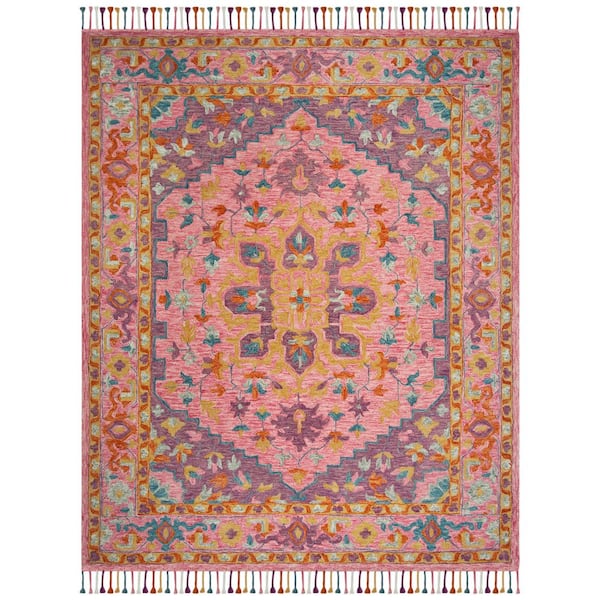Aspen 10 ft. x 14 ft. Pink/Violet Oriental Area Rug