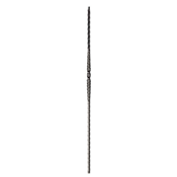 arteferro 44 in. x 9/16 in. Hammered Bar Dual Stamped Warm Nickel Powder Coated Wrought Iron Stair Baluster