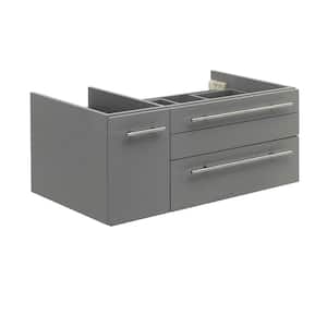 Lucera 36 in. W Wall Hung Vessel Sink Bath Vanity Cabinet Only in Gray