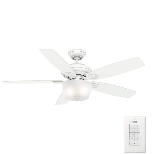 Casablanca Utopian 52 in. Indoor/Outdoor Classic White Ceiling Fan with 4-Speed Wall-Mount Control