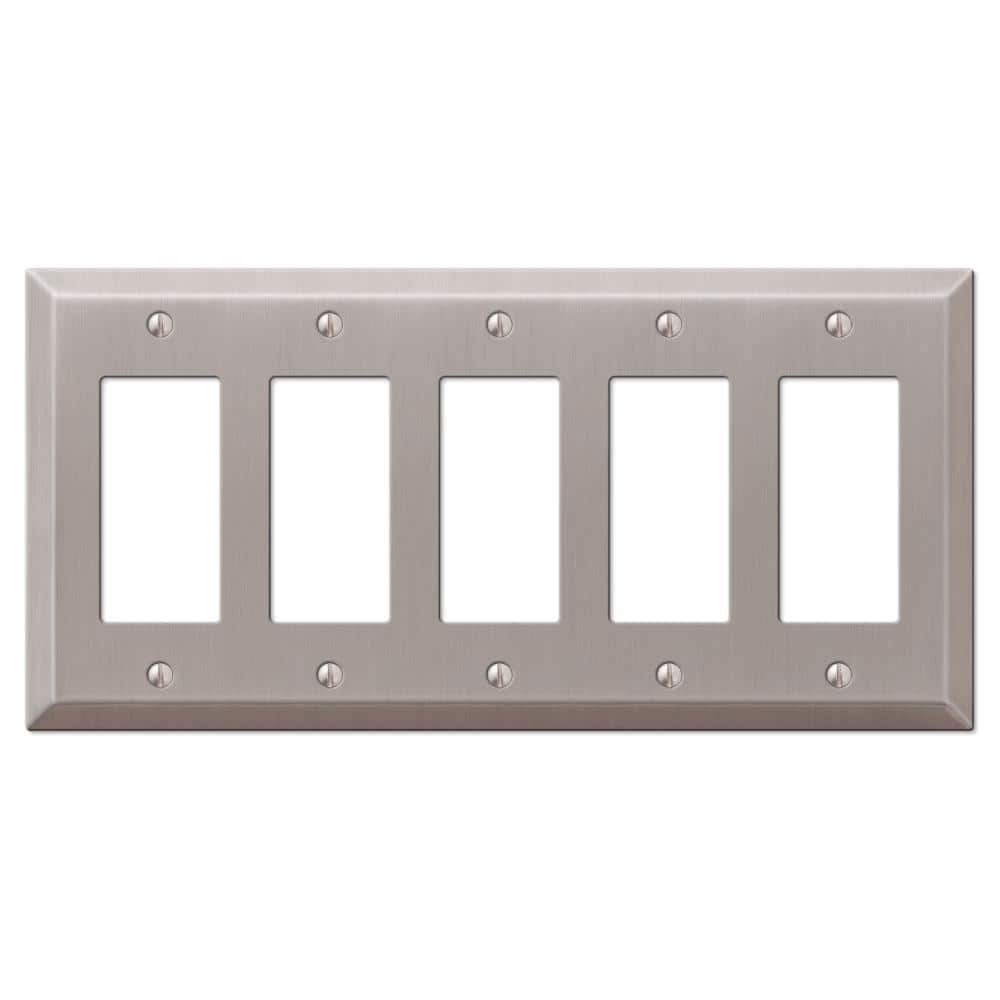 Metallic 5 Gang Rocker Steel Wall Plate - Brushed Nickel price history on PriceWatchPro