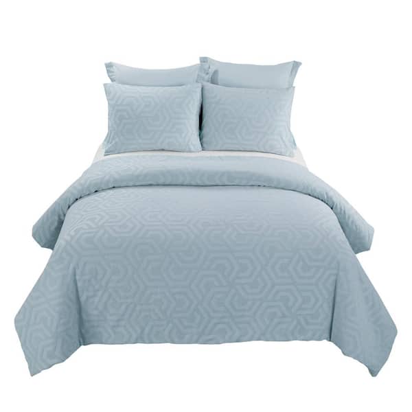 DONNA SHARP Seville 3-Piece Blue Cotton Queen Comforter Set
