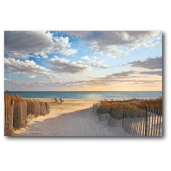 Courtside Market Sunset Beach Gallery-Wrapped Canvas Wall Art 36 in. x 24 in.