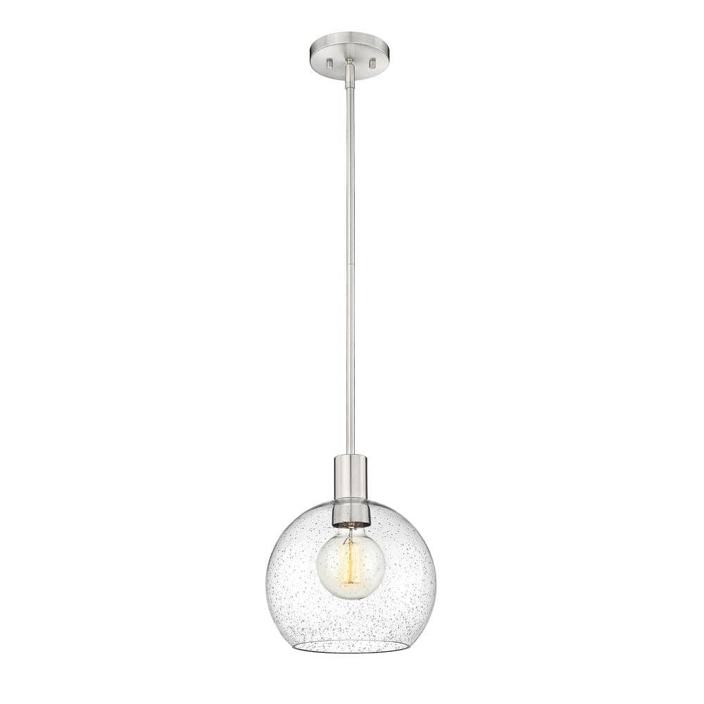 Mid-Century Modern Sleek Brushed Nickel Globe Pendant Light