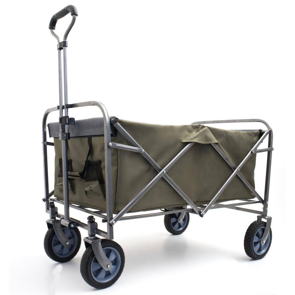 4 cu. ft. Gray Steel Outdoor Garden Cart Multipurpose Micro Collapsible Bea