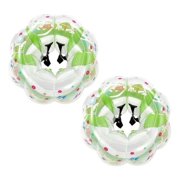 3 ft. 2-Pack Inflatable Bumper Balls, Transparent Human Bubble for Kids with Handle, Thickened PVC for Outdoor