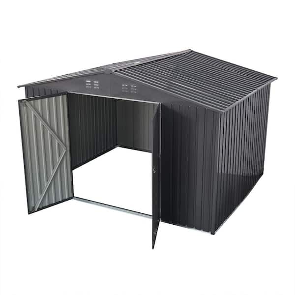 8 ft. W x 6 ft. D Metal Outdoor Storage Shed with Lockable Door and Shutter Vents (48 sq. ft.)