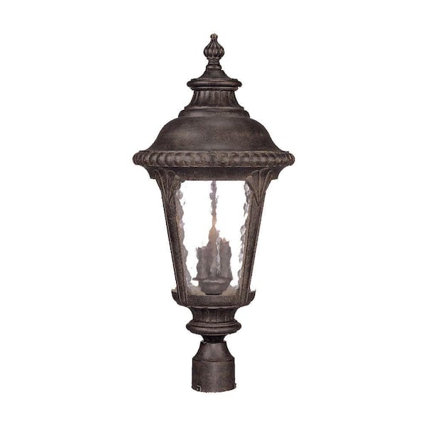 Acclaim Lighting Surrey Collection 3-Light Black Coral Outdoor Post Light Fixture