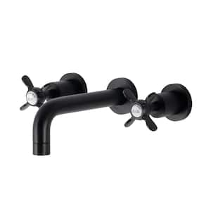 Essex 2-Handle Wall-Mount Bathroom Faucets in Matte Black