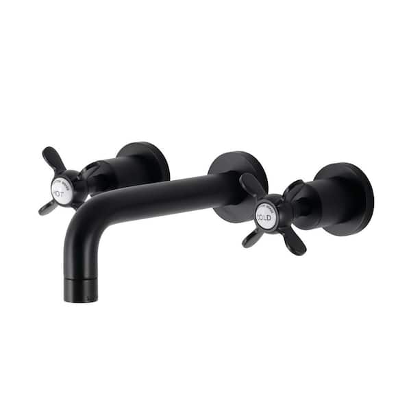 Kingston Brass Essex 2-Handle Wall-Mount Bathroom Faucets in Matte Black