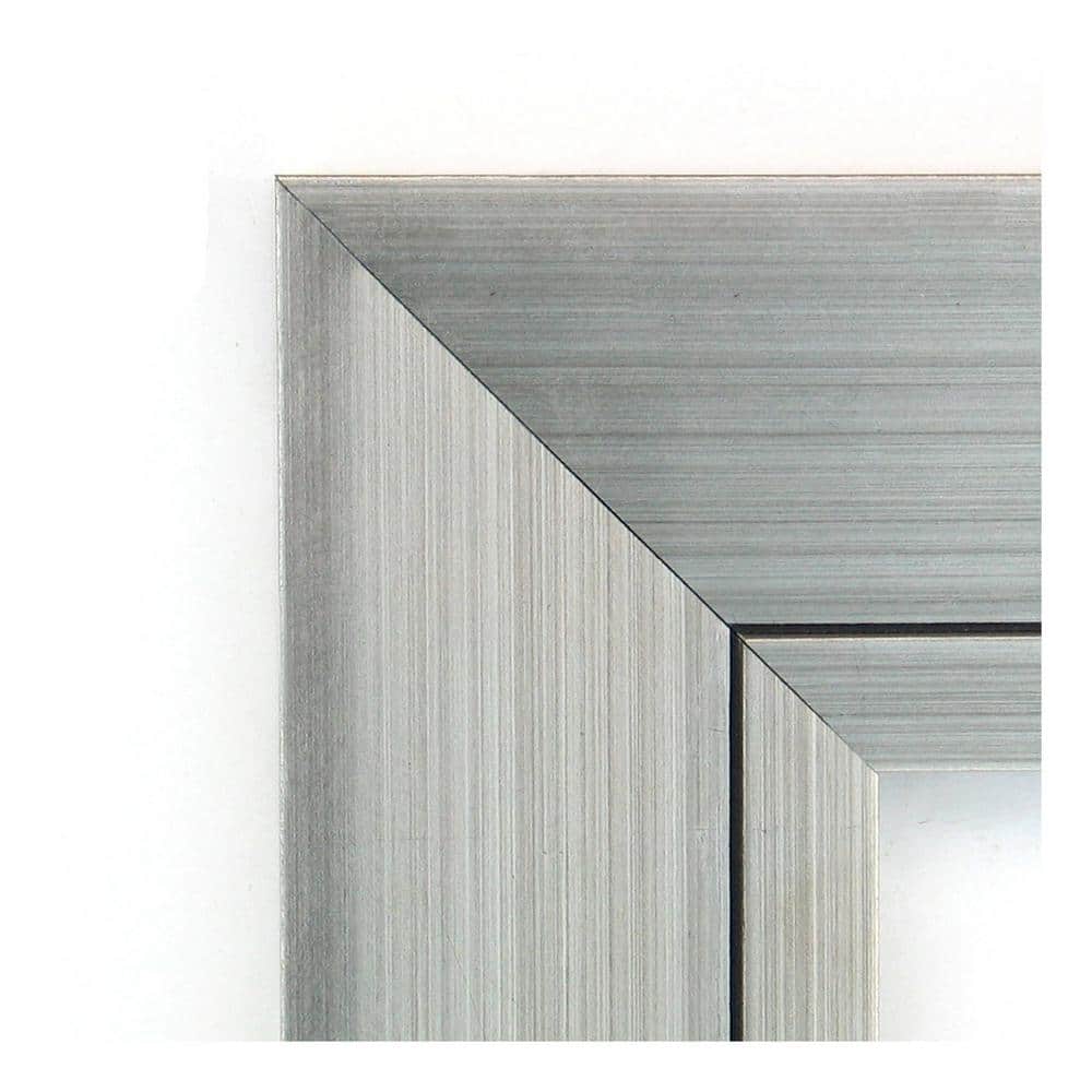 Romano Silver Beveled Rectangle Wood Bathroom Wall Mirror