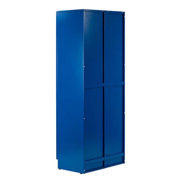 Glamour Home Avice 59 in. Blue French Door Metal Storage Cabinet