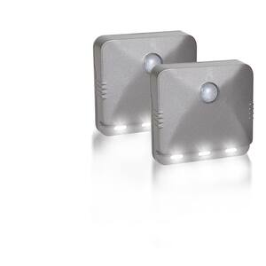 All Weather Wireless 0.6-Watt Equivalent Integrated LED Gray Motion Activated Outdoor Area Light (2-Pack)