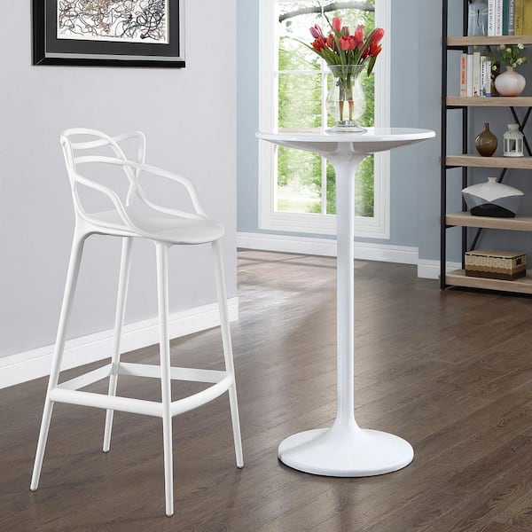 Entangled 30.5 in. White Bar Stool