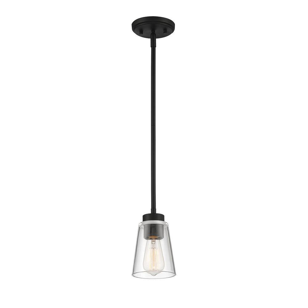 Calhoun Matte Black Glass Mini Pendant Light