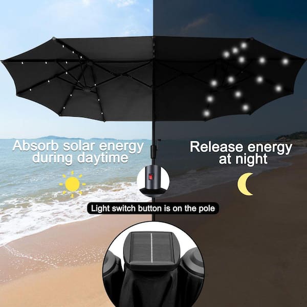 lights for under patio umbrella OVIOS 15ft Solar with APP the experience continues Outdoor Umbrella Lights Make Sale Size:FIERY RED
