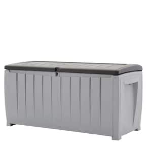 Novel 90 gal. Durable Weatherproof Resin Black and Gray Deck Box Organization and Storage for Outdoor Patio and Lawn