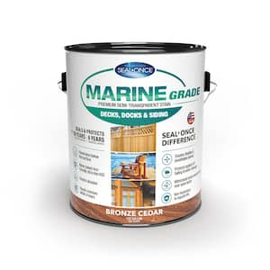 MARINE GRADE 1 gal. Bronze Cedar Premium Semi-Transparent Penetrating Water-Based Exterior Wood Stain