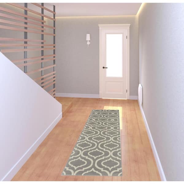 Gray 2 ft. x 7 ft. Moroccan Power Loom Runner Rug