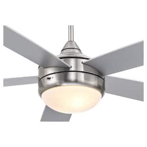 Cappleman 52 in. Indoor Brushed Nickel 2-Light Modern Ceiling Fan with Light, Pull Chains, and 5 Blades
