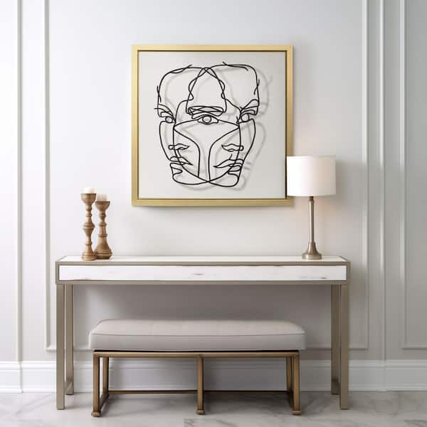 Gold Framed Face Illusion Canvas Art Print 47 in. x 47 in.