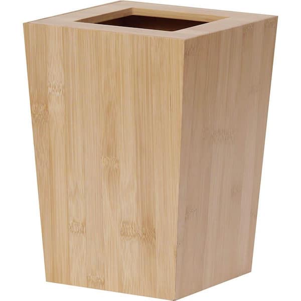 Unbranded Ecobio Square Trash Can in Bamboo 2 gal.  7.5 L