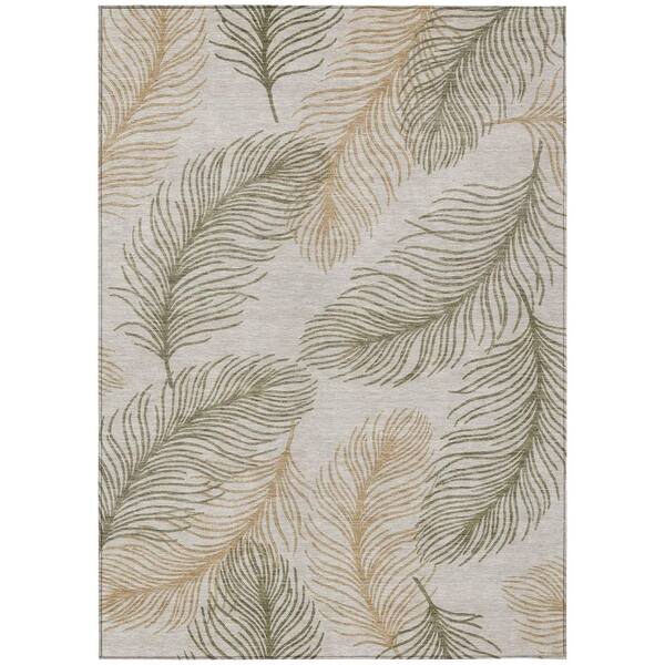 Chantille Machine Washable Indoor/Outdoor Abstract ACN3028 Linen 10 ft. x 14 ft. Area Rug