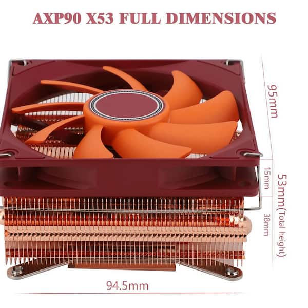 YICHUHAOXI AXP90-X53 Full Copper Low Profile CPU Cooler 53 mm