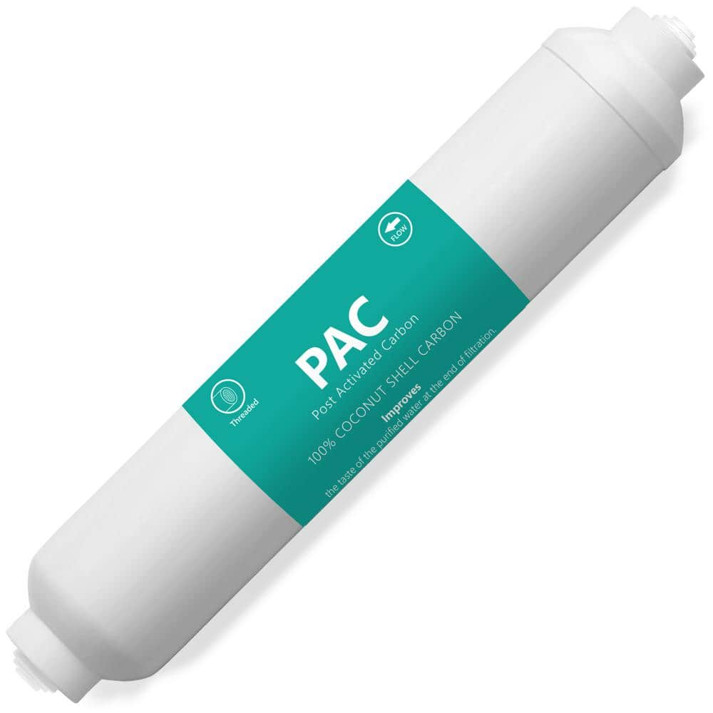 Membrane Solutions Inline T33 Water Filter, 1/4 Quick-Connect Filter  Replacement Cartridge In-line Filter for Refrigerator & Ice Maker,  Post-Carbon