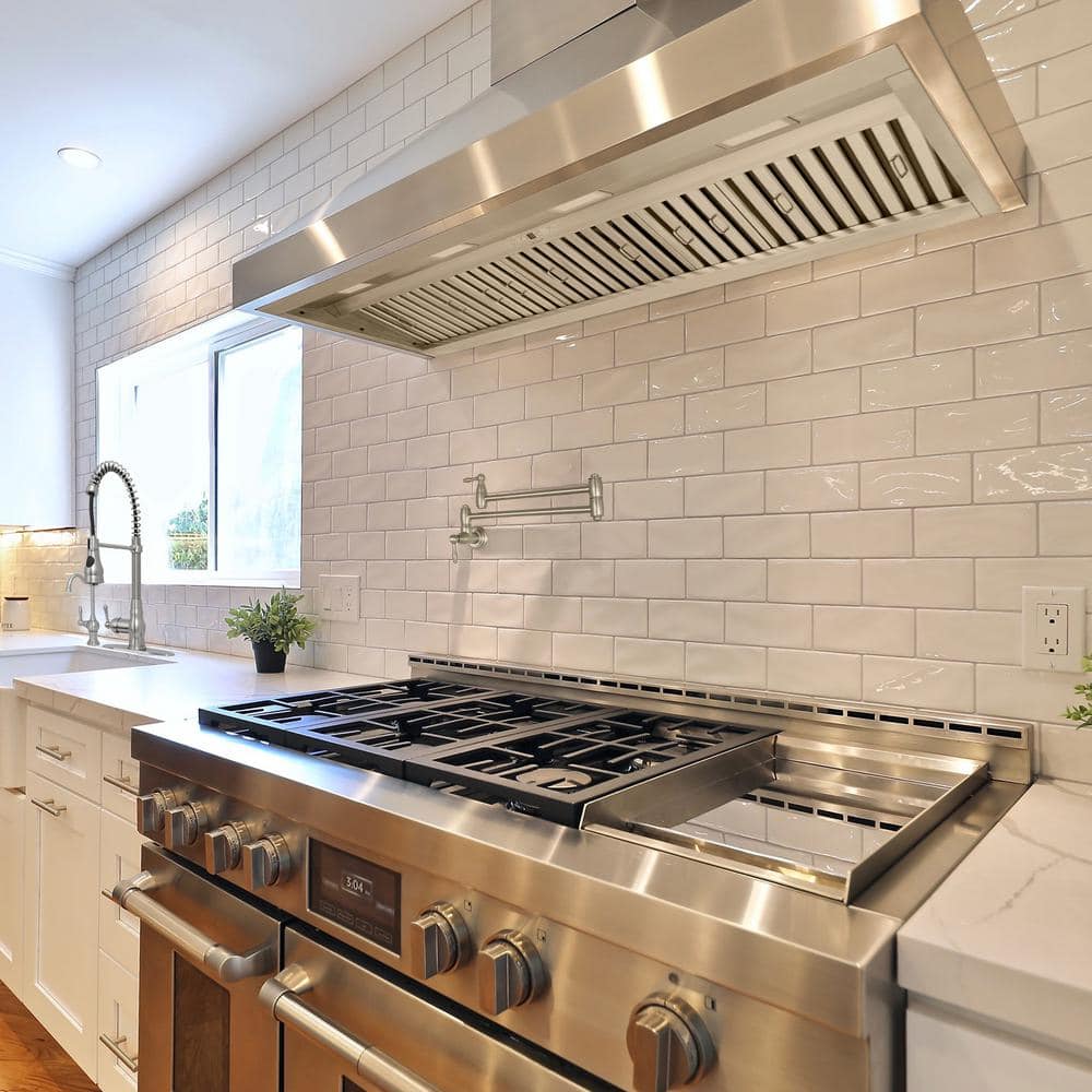 54" Stainless Steel Insert Range Hood with LED Lights and Charcoal Filter