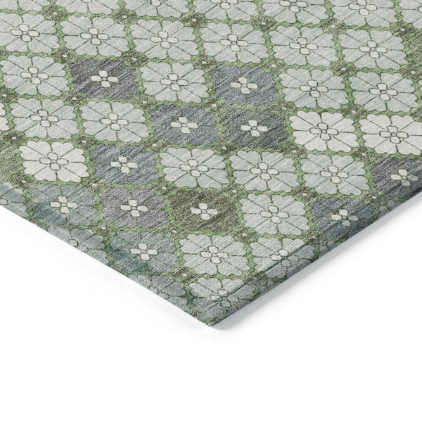 Chantille Machine Washable Indoor/Outdoor Abstract ACN1837 Mint 9 ft. x 12 ft. Accent Rug