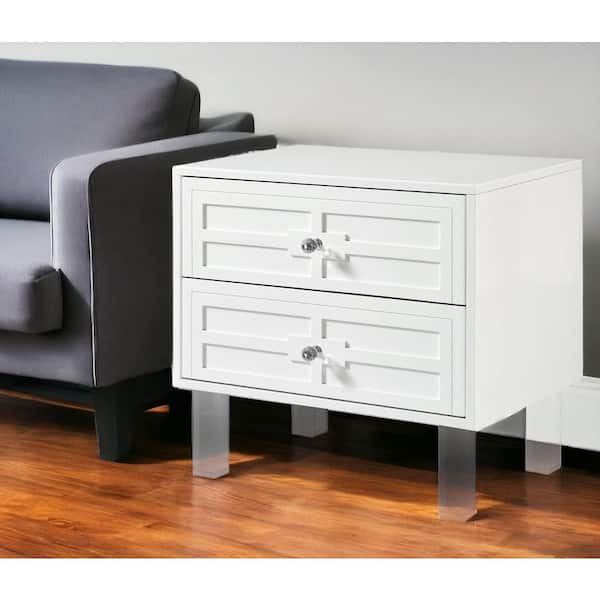 27.00 in. White Rectangular Manufactured Wood End Table