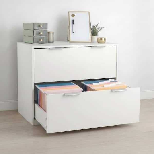 2 Drawer 30.5 in. W Wood Lateral File Cabinet, White