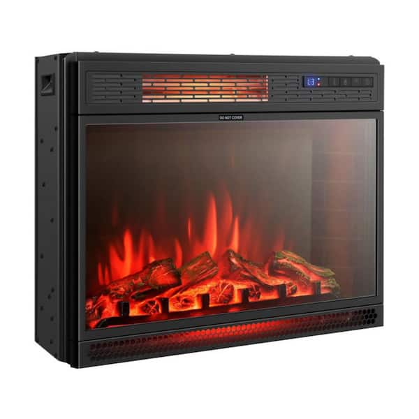 25 in. 900-Watt/1350-Watt Recessed and Freestanding Electric Fireplace Insert Heater -with Remote Control and Timer