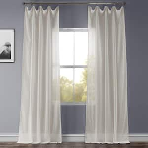 Gardenia Solid Faux Linen Sheer Curtain - 50 in. W x 84 in. L Single Panel Rod Pocket Curtain