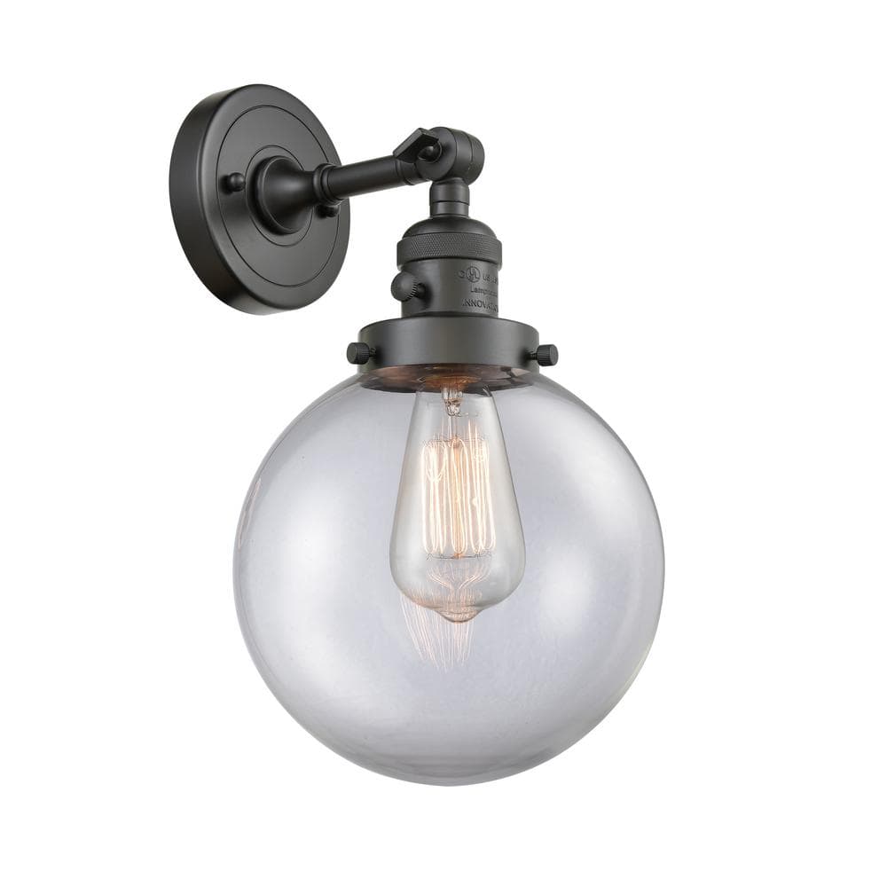 Beacon 1-Light Clear, Oil Rubbed Bronze Wall Sconce with Clear Glass Shade price history on PriceWatchPro