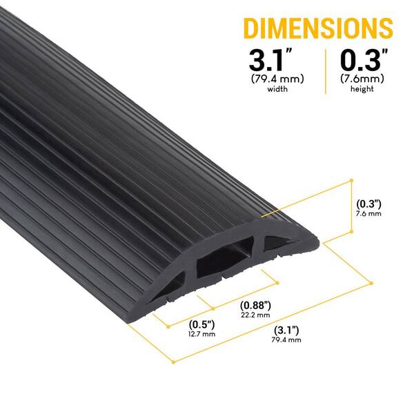 Heavy Duty Floor Cable Cover Protector 10m - Includes Free Cable Ties!