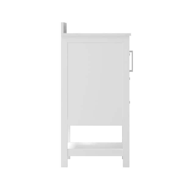 42 in. W x 19 in. D x 38 in. H Single Sink Freestanding Bath Vanity in White with White Stone Top