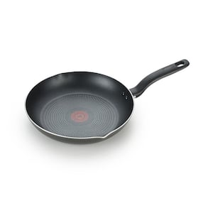 12 In. Aluminum Nonstick Frying Pan in Black