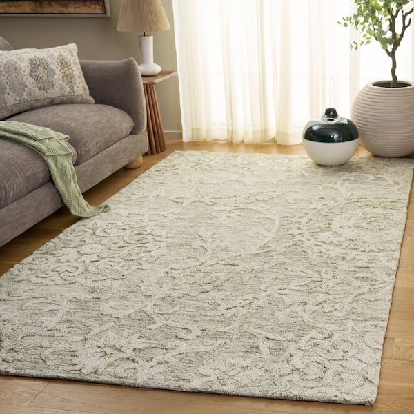 Blossom 4 ft. x 6 ft. Sage/Ivory Persian Area Rug