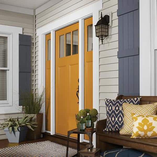 11 in. x 67 in. Polypropylene Plastic 3-Board Closed Board and Batten Shutters Pair in Sand Dollar