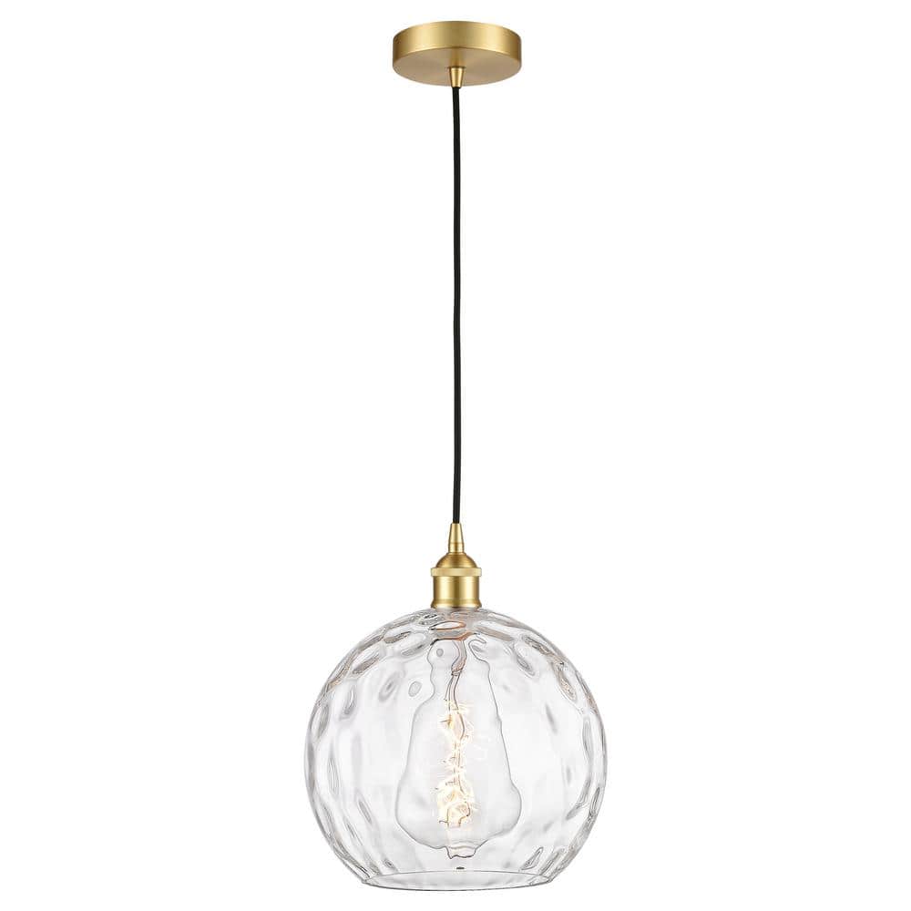 Athens Water Glass 60-Watt 1-Light Satin Gold Standard Mini Pendant Light with Clear Glass Shade, No Bulbs Included price history on PriceWatchPro