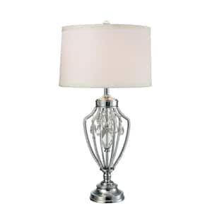 31 in. Polished Chrome Table Lamp with Fabric