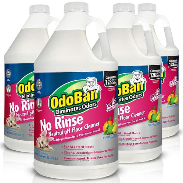 OdoBan 1 Gal. No Rinse Neutral pH Floor Cleaner, Concentrated Hardwood and Laminate Floor Cleaner, Streak Free (4-Pack)