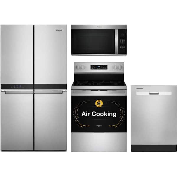 19.4 cu. ft. Counter Depth Refrigerator with 5 Burner Freestanding Electric Range and Dishwasher with Boost Cycle