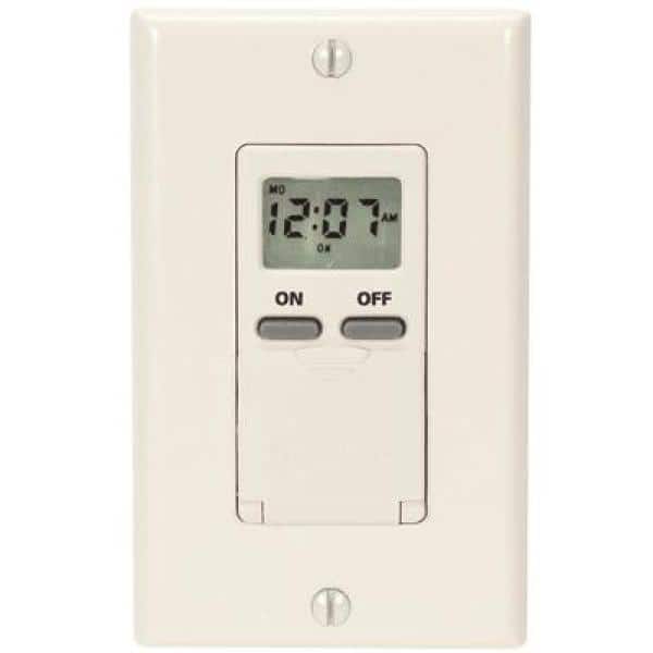EI500 Series 15 Amp 7-Day Programmable Indoor Digital Timer in Light Almond