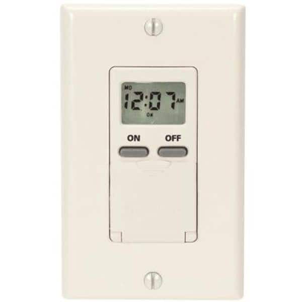 Intermatic EI500 Series 15 Amp 7-Day Programmable Indoor Digital Timer in Light Almond