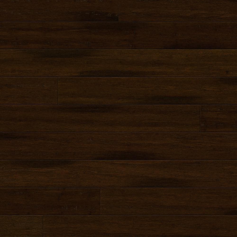 Home Decorators Collection Brown 3/8 in. T x 5.1 in. W Hand Scraped Strand Woven Engineered Bamboo Flooring (25.6 sqft/case), Medium